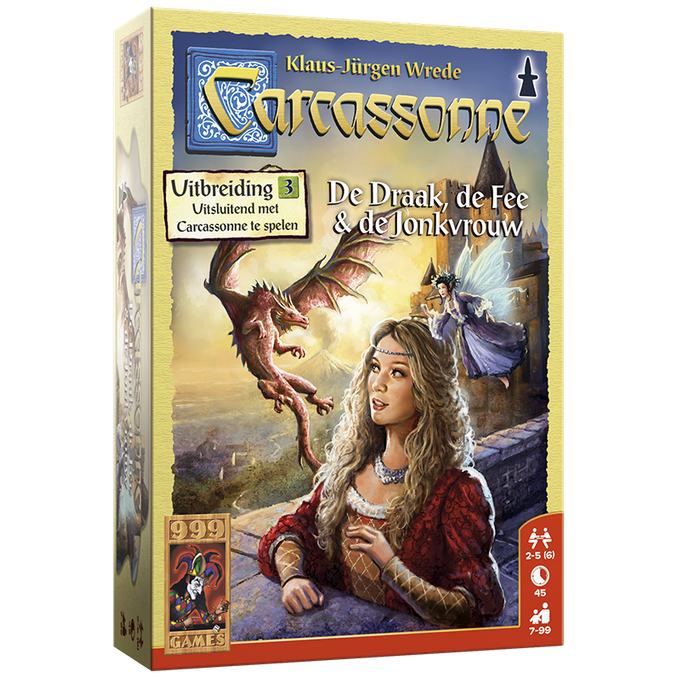 Bordspel: Carcassonne Uitbreiding 3 De Draak, De Fee En De Jonkvrouw NL